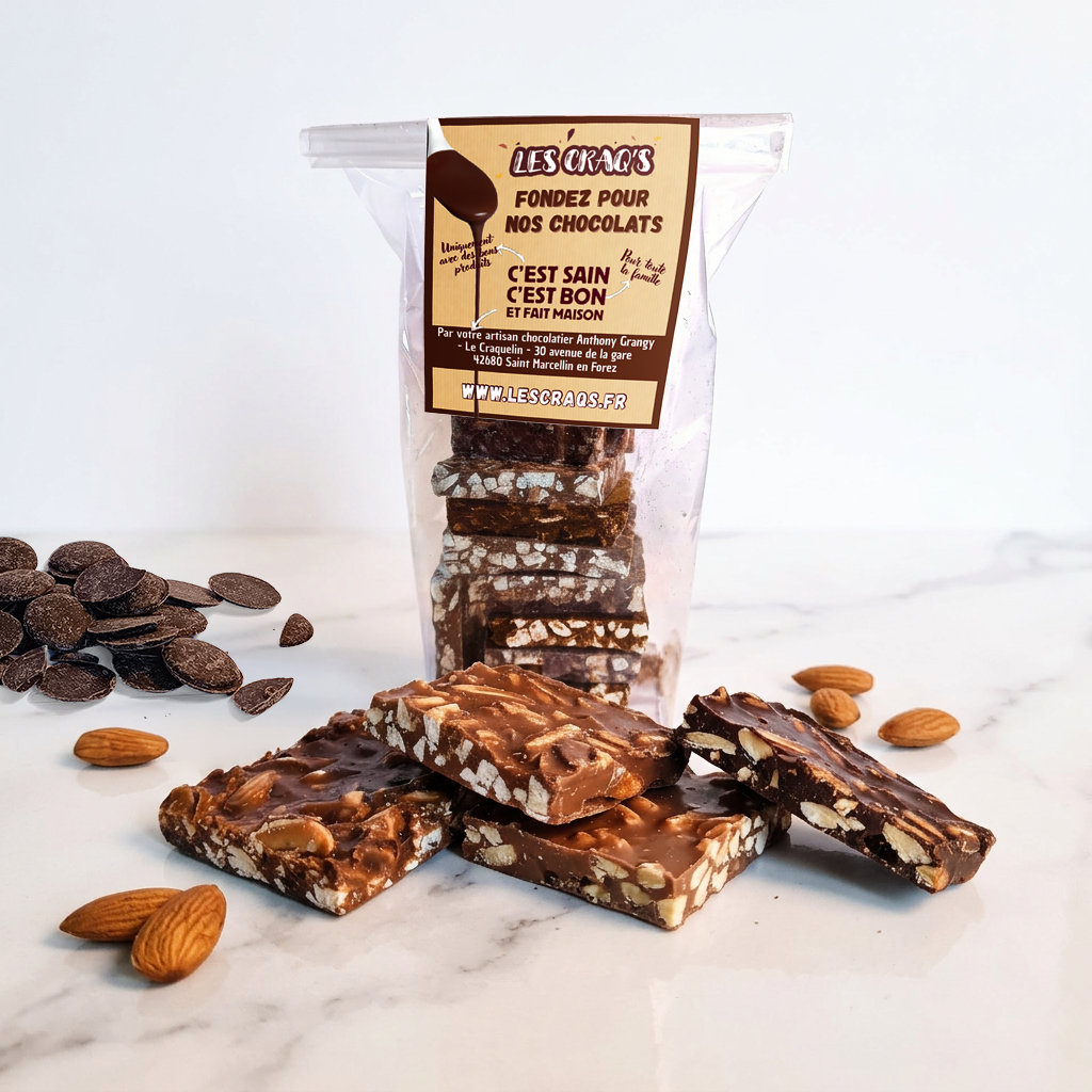 Croquant Choco Croquants Amandes mixte Chocolat lait et noir – Les Craq's