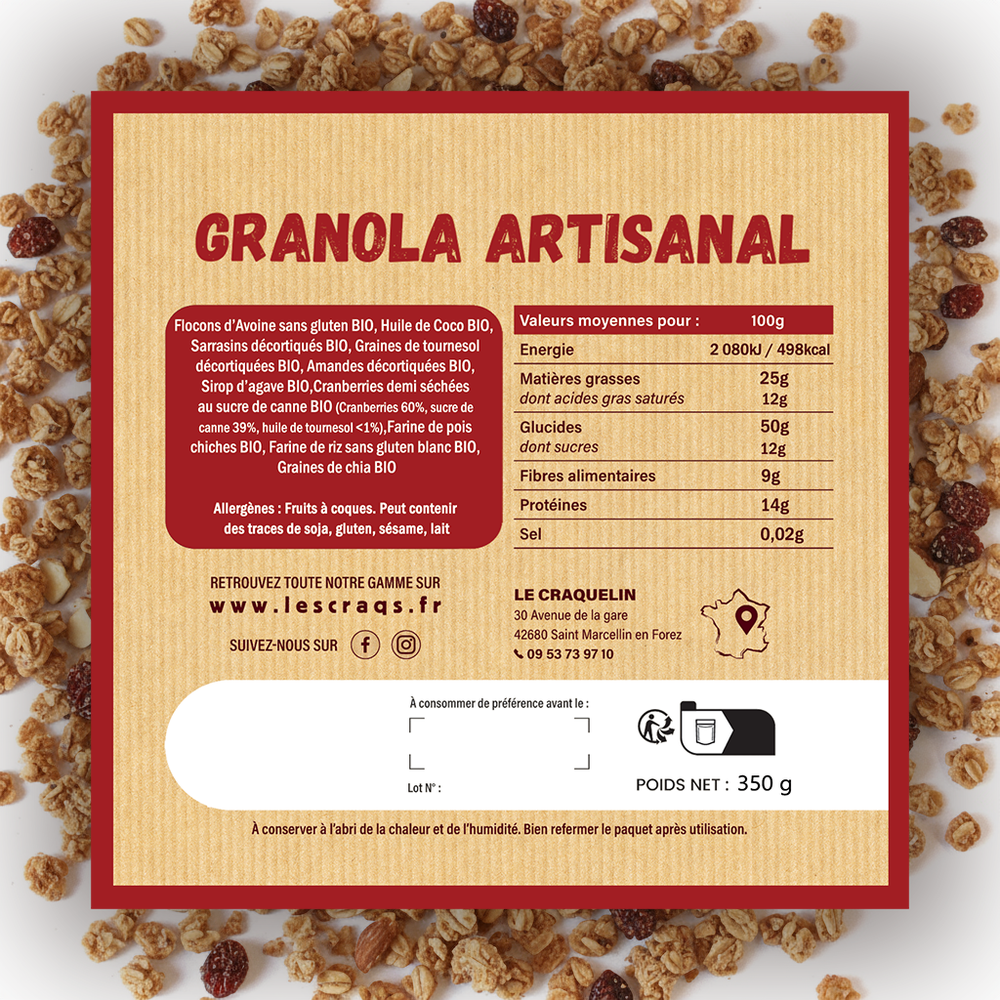 
                  
                    Granola cranberries & amandes
                  
                