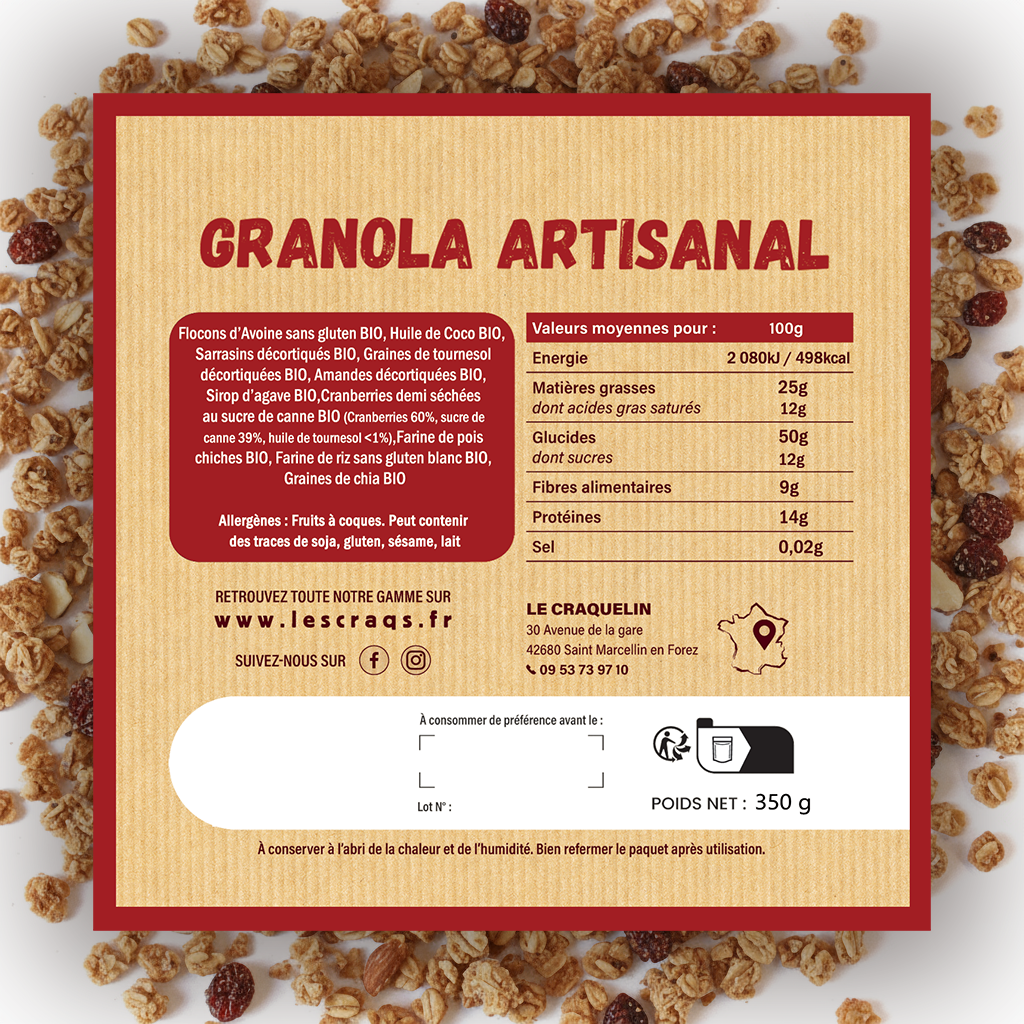 
                  
                    Granola cranberries & amandes
                  
                